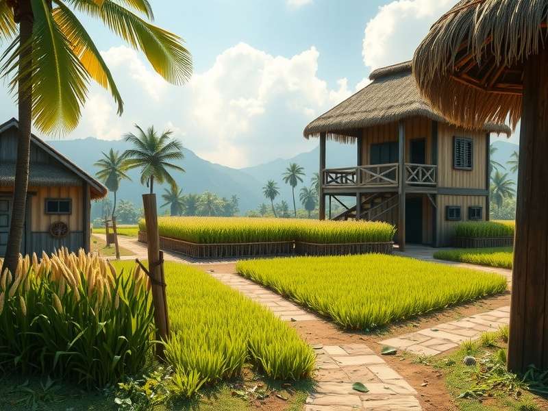 Township - Indian Farm Township game farm scene with Indian crops like rice and wheat