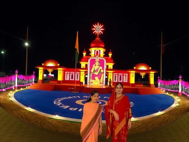 Township - Diwali Event Township Diwali event with illuminated buildings, rangoli, and diyas